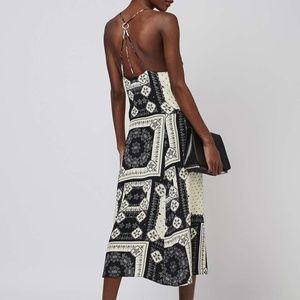 Topshop bandana midi satin slip dress size 2